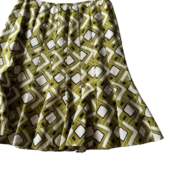 NWT Lafayette 148 Multicolor Geometric Print Silk Cotton Blend A Line Skirt - Picture 5 of 15